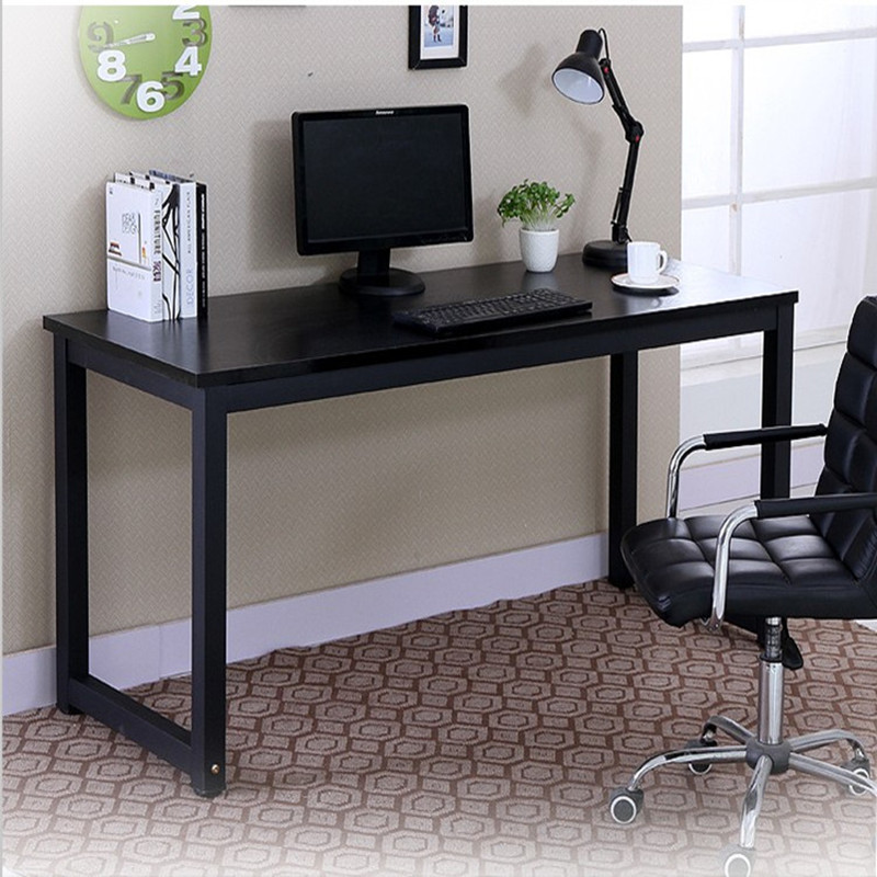 幽雨堂 钢木书桌 电脑桌 办公桌 简易书桌多用桌 黑色桌面+黑色钢架 140*60*74
