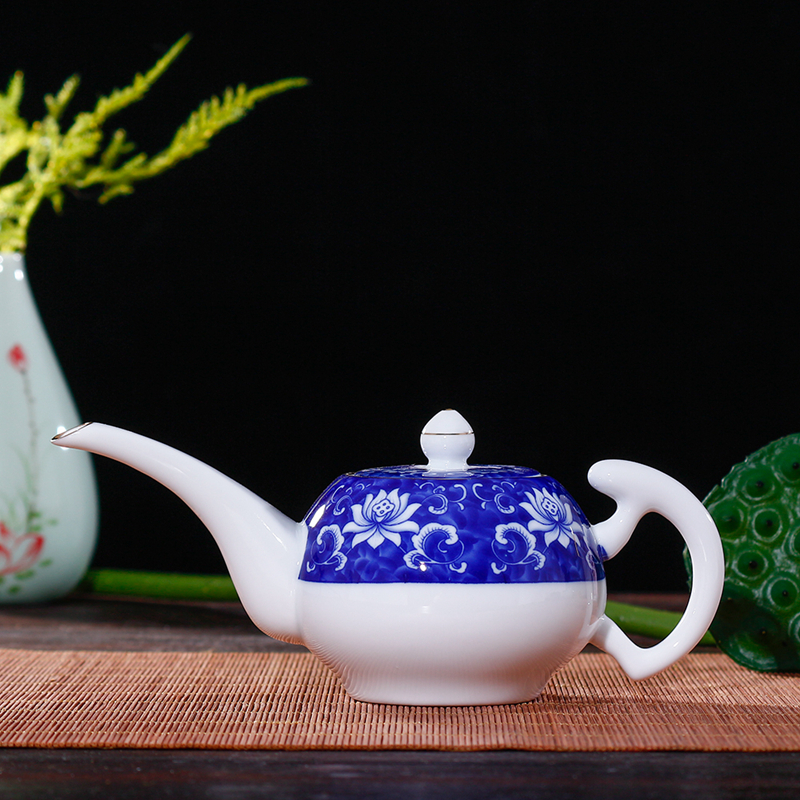 示优陶瓷茶壶 景德镇青花瓷壶功夫小茶壶 单壶带过滤孔 翘嘴壶