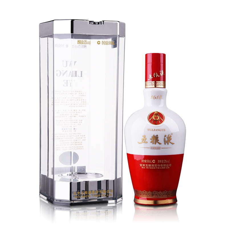 WULIANGYE 五粮液1618 红白瓶52%vol 浓香型白酒500ml 单瓶装 WULIANGYE 五粮液1618 红白瓶52%vol 浓香型白酒500ml 单瓶装
