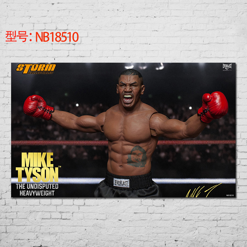 居梦坞 拳王泰森海报贴画拳击格斗搏击散打体育名人健身房壁纸墙贴画