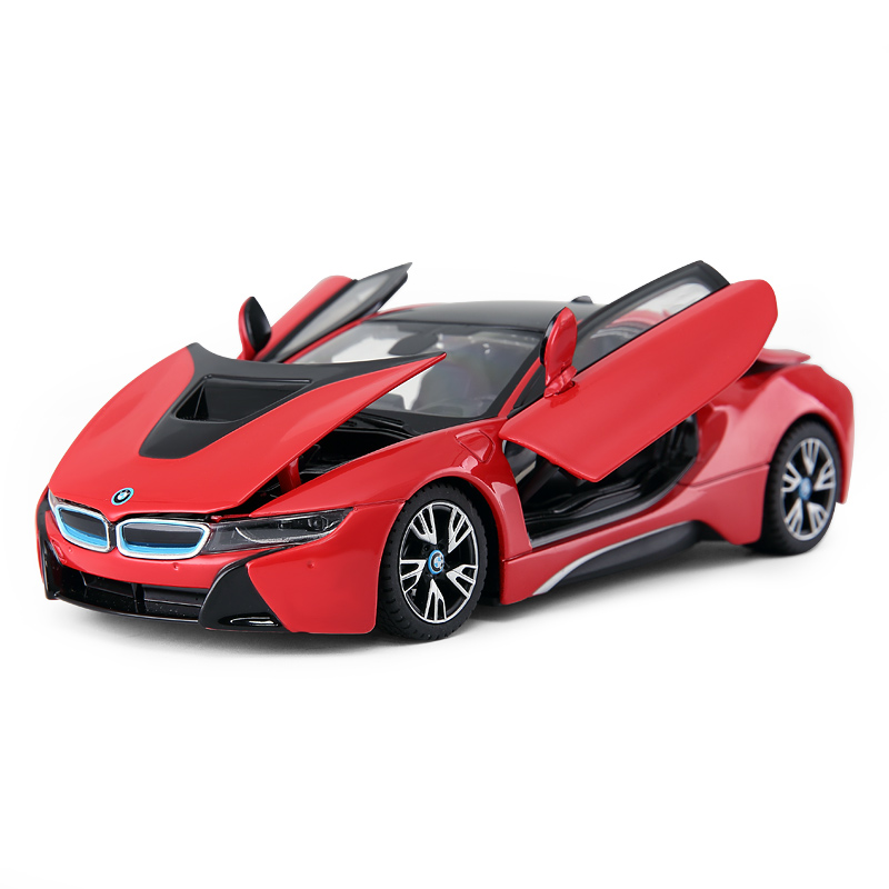 宝马i8合金车 三门可开 1:24宝马仿真车 56500 六一儿童节日礼物 红色