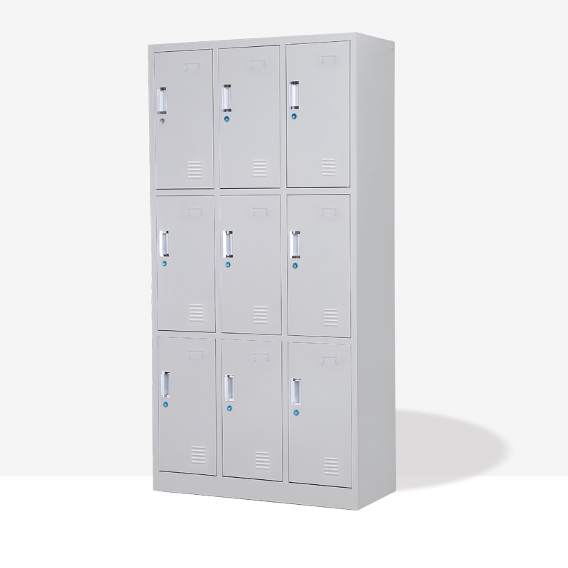 秋佳员工柜铁皮柜学校工厂宿舍员工储物柜存包柜员工更衣箱带锁 九门