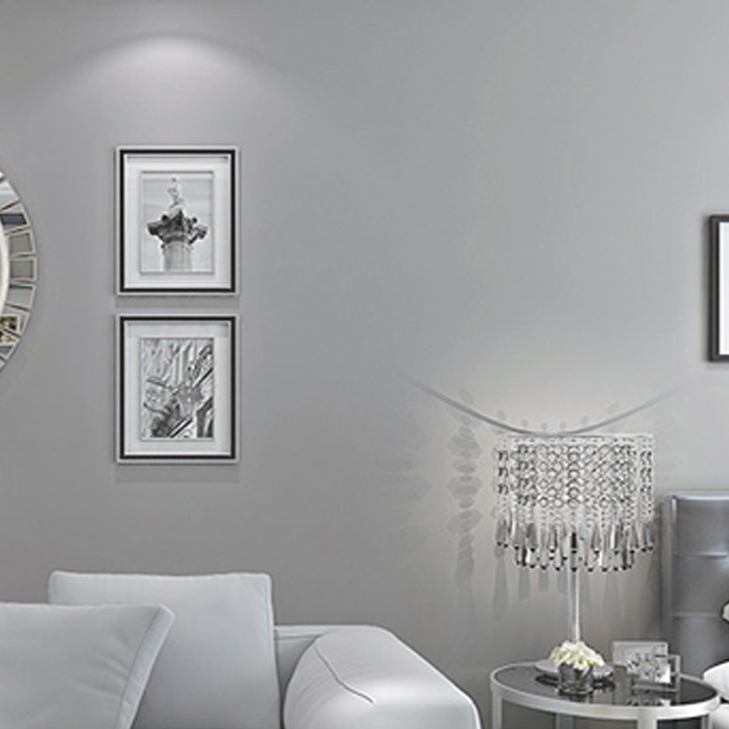 自粘墙纸卧室温馨防水防潮壁纸纯色白色宿舍装饰背景墙纸翻新贴纸 243灰色 60厘米宽*3米长