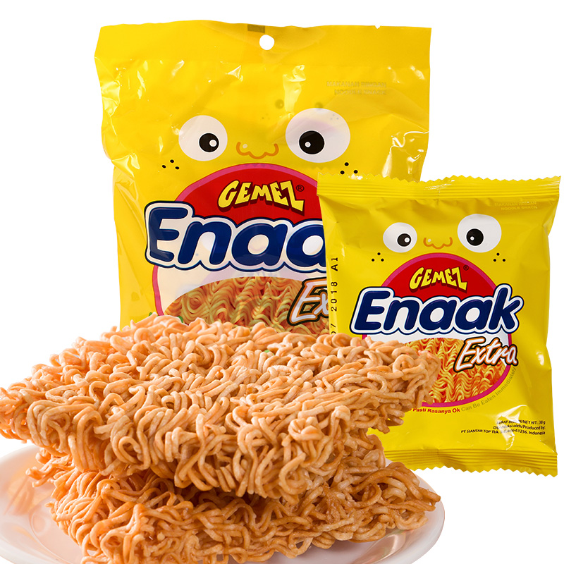 gemez 印尼进口小鸡面干脆面香脆点心面零食 香辣味28g/包