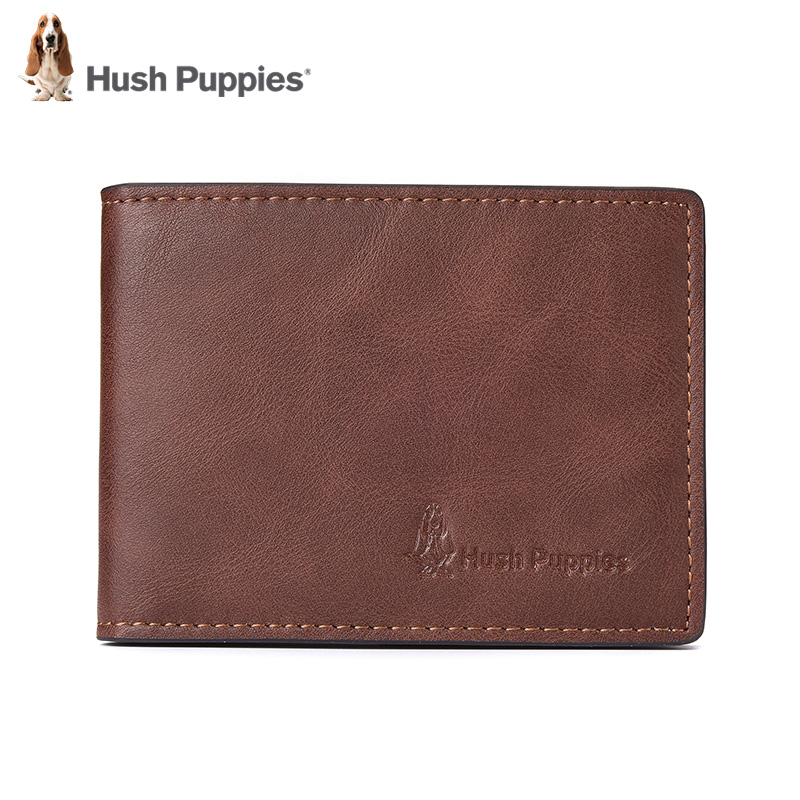 暇步士(Hush Puppies) 男士驾驶证套时尚薄证件皮夹银行卡包潮流PU皮驾照卡包驾驶证包 啡色