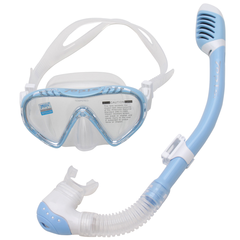 TOPIS儿童全干式呼吸管儿童潜水镜 儿童浮潜潜水面镜无味 蓝色