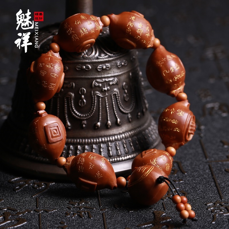 橄榄核八把壶手串把把壶橄榄胡核雕雕刻佛珠手链男女文玩名家苏勇 带