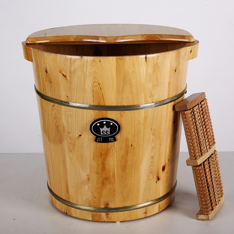 川池(cc) 实木洗脚桶香柏木泡脚足疗桶加厚送礼送长辈父母礼品足浴桶