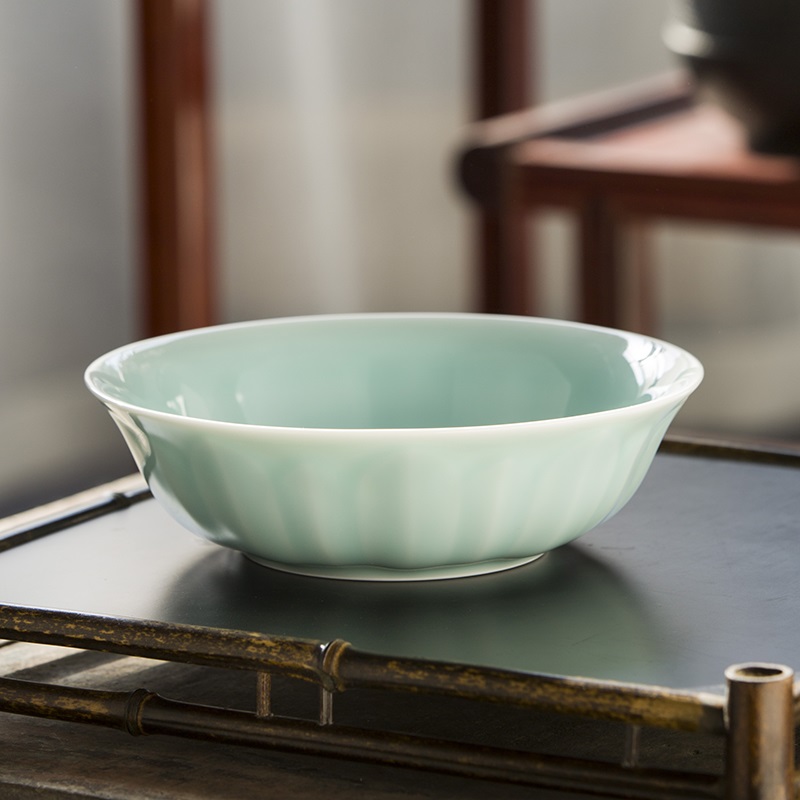 琅宋单个大码面汤碗大容量家用饭碗7寸中国宋风高温龙泉青瓷 莲瓣海碗