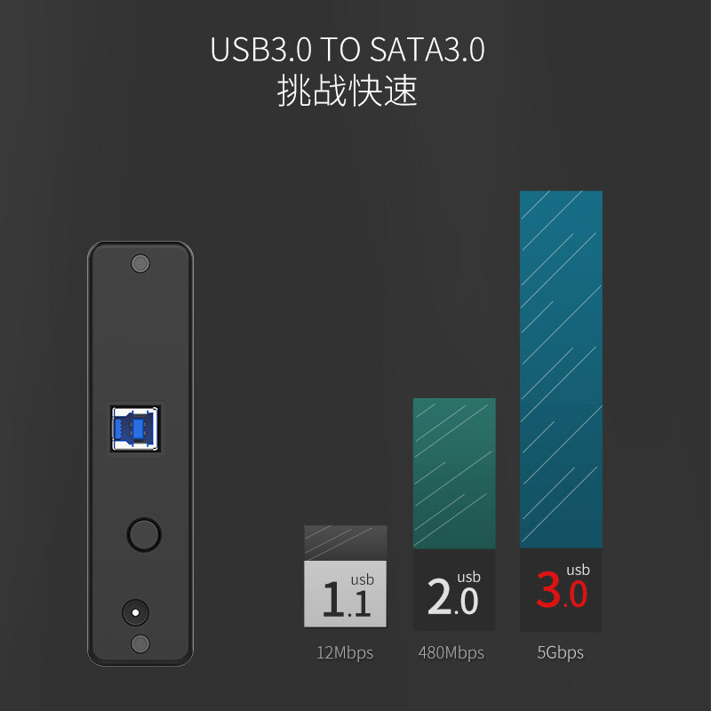 奥睿科(ORICO)移动硬盘底座USB3.0 3.5英寸硬盘座台式机械硬盘盒SATA串口SSD固态外置盒子外壳  黑色7688U3