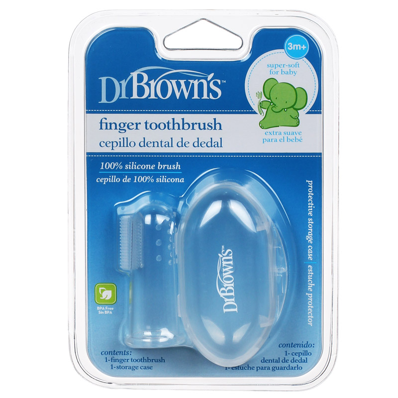 布朗博士手指套牙刷 宝宝舌苔刷 柔软指套牙刷 0-18个月