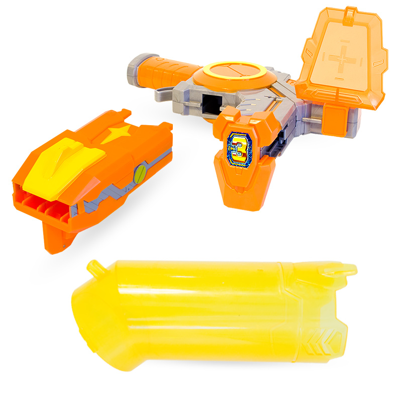 趣味童年激战奇轮3烈焰蓝龙标靶魔幻双枪儿童玩具星兽猎人 dql-80221