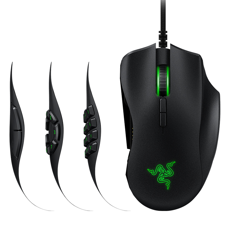 雷蛇(Razer) 那伽梵蛇进化版 鼠标 有线鼠标 游戏鼠标 机械式拇指按键 RGB 电竞 黑色 16000DPI