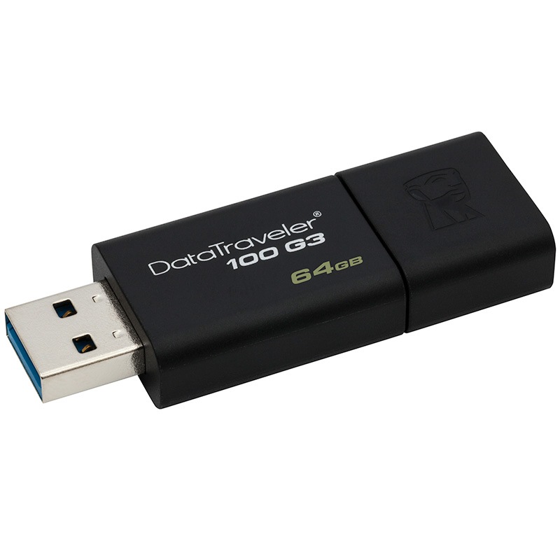 金士顿（Kingston）64GB USB3.0 U盘 DT100G3 黑色 滑盖设计 时尚便利