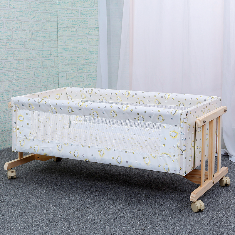 婴儿床HUGBB实木婴儿床宝宝工字摇篮摇床童床，带蚊帐，带脚轮真的好吗！评测值得买吗？