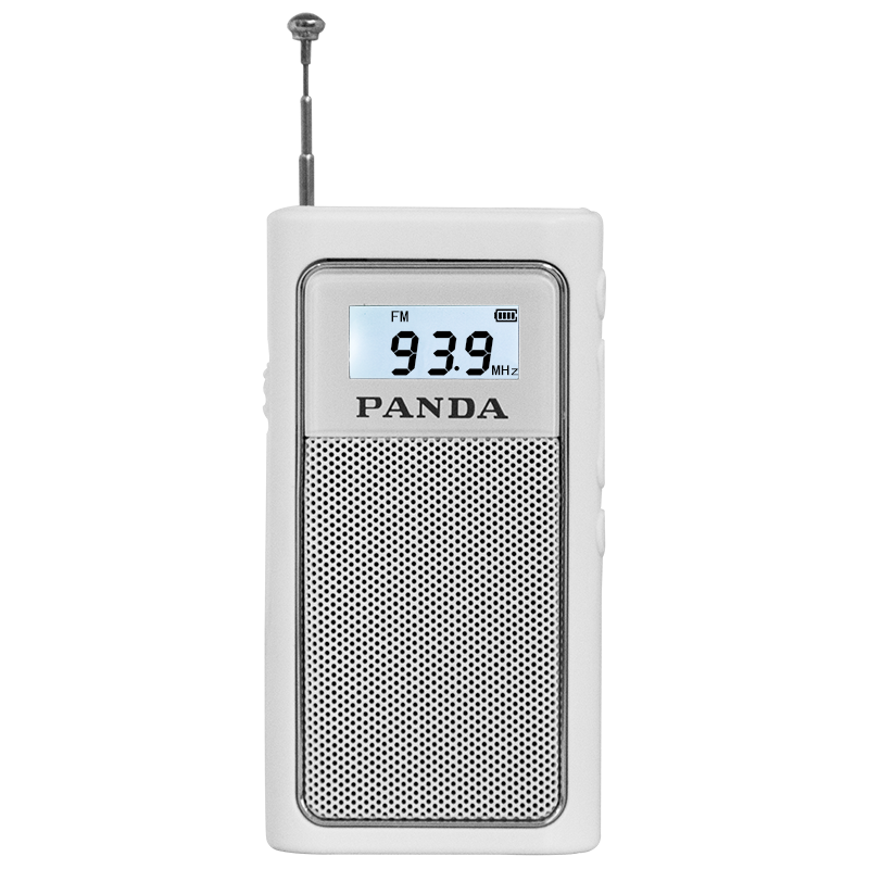 熊猫（PANDA） 6200便携式迷你老年人收音机小型充电插卡立体声随身听FM调频半导体 银色标配+8G歌卡带歌本