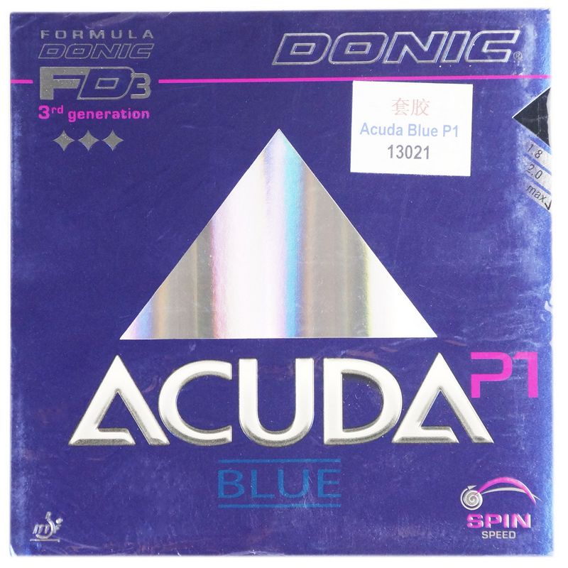 多尼克 阿酷达p1蓝火m1升级版乒乓球拍胶皮donic acuda 涩性中软套胶