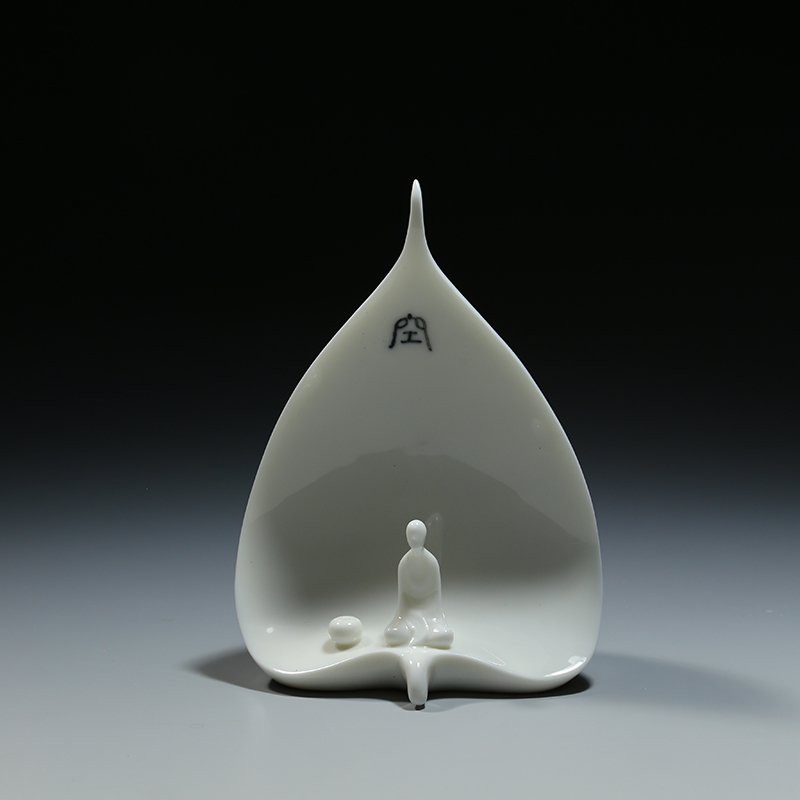 德化陶瓷6吋禅意摆件香插香炉佛教佛堂用品工艺品摆件 6吋禅意摆件之