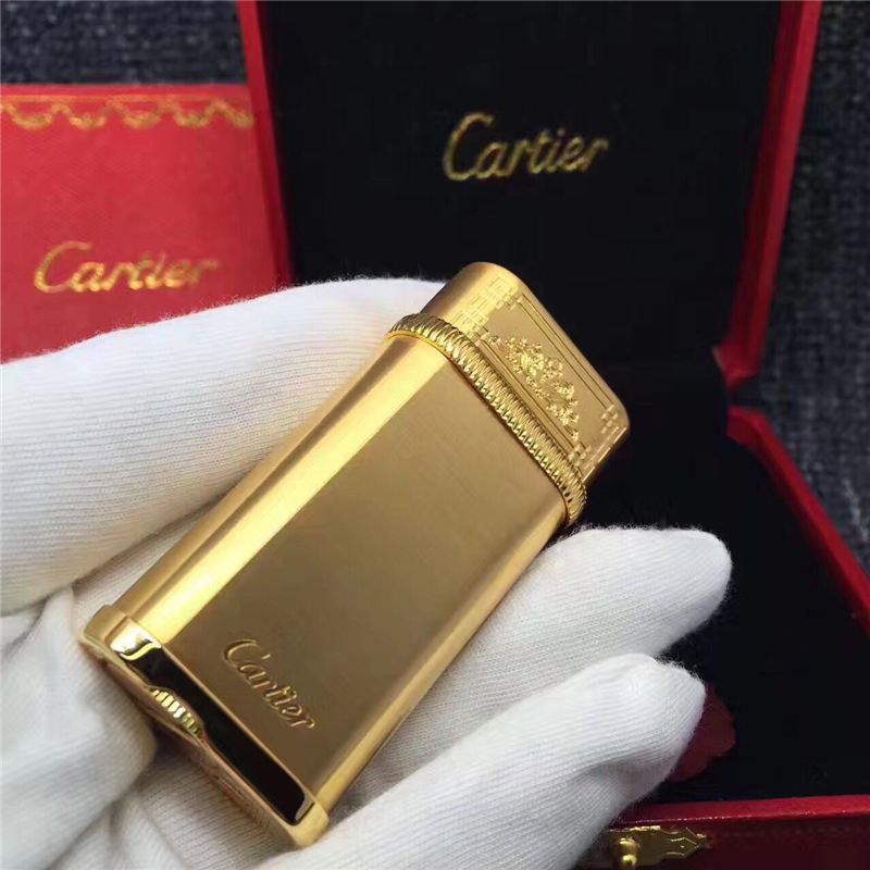 专柜原装 Cartier卡地亚打火机土豪金 大方简单元素金属镀钯饰面 金色