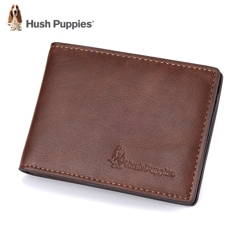 暇步士(Hush Puppies) 男士驾驶证套时尚薄证件皮夹银行卡包潮流PU皮驾照卡包驾驶证包 啡色