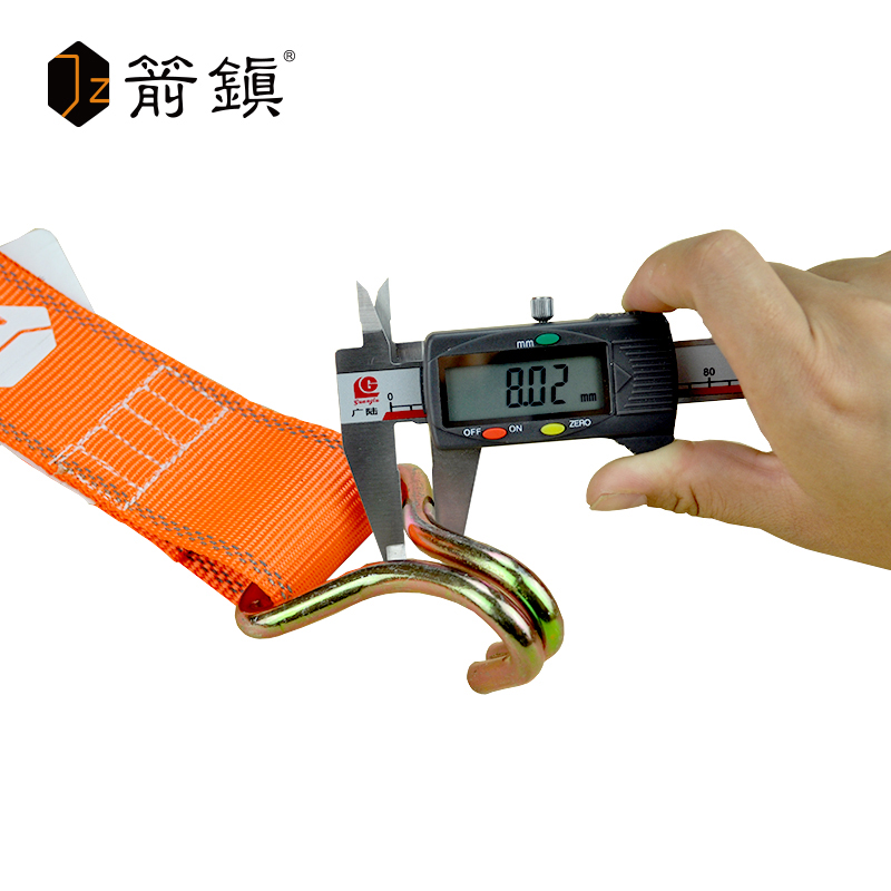 箭鎮箭镇自动收缩回收织带捆绑带货物收紧器物流搬运货车紧绳器2吨 橙色 6M