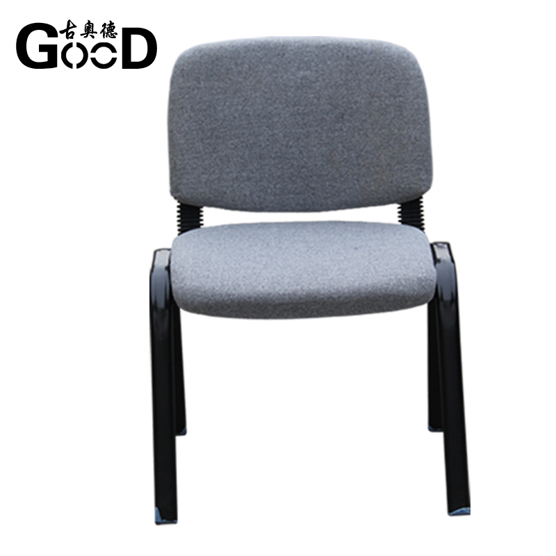 古奥德办公椅电脑椅麻将椅会议椅子会客椅蓝色四脚钢管椅（两张起发） 浅灰色麻布（两张起发）