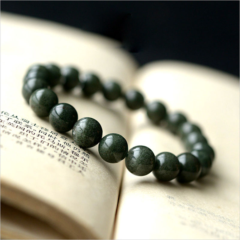 慈灵阁绿幽灵手链女绿水晶聚宝盆绿色圆珠手串男礼物满幽灵 8mm小巧女
