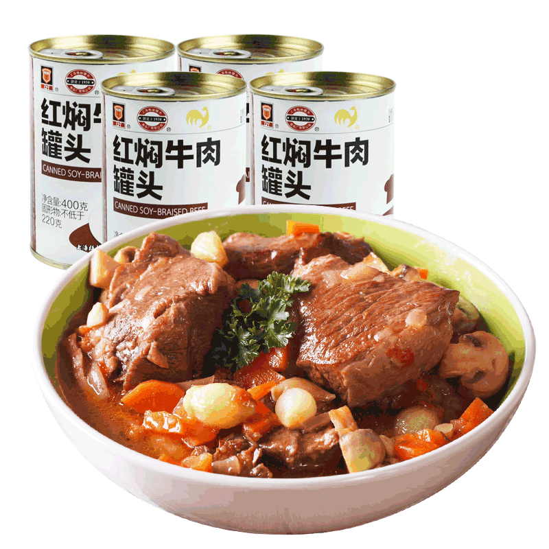 梅林（MALING） 上海梅林罐头红焖牛肉400g罐装红烧肉熟食 红焖牛肉400g*4罐