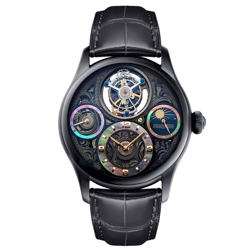 memorigin 万希泉陀飞轮腕表 机械表 星空传奇系列 机芯刻字 经典黑