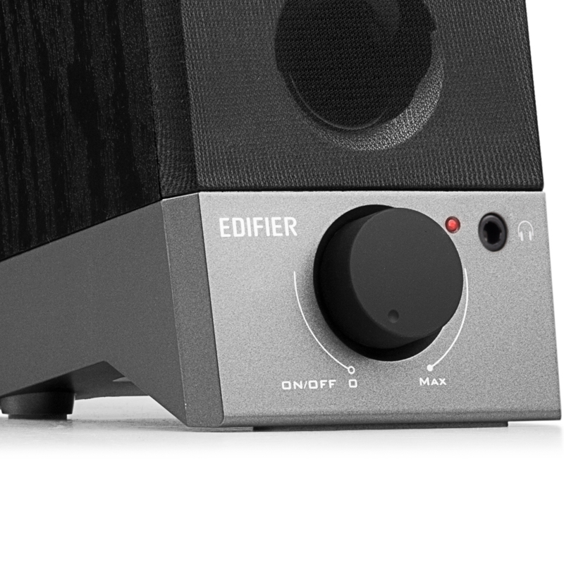 漫步者（EDIFIER）R19U 木质纯音2.0迷你桌面音响 电脑音箱 黑色