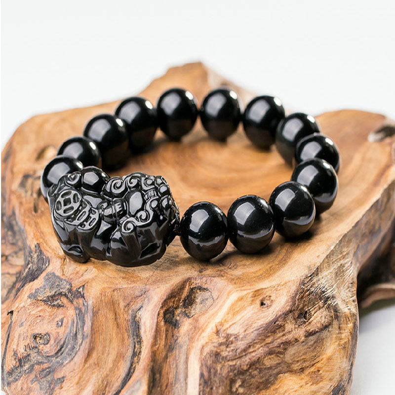 慈灵阁黑曜石貔貅手链佛珠手串男款本命年男士手链