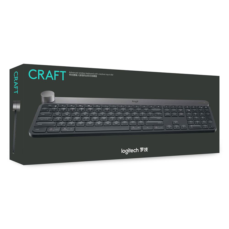 罗技（Logitech） Craft无线键盘 蓝牙优联双模连接智能控制旋钮 多设备连接切换 Craft键盘-深灰