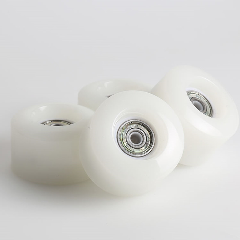 亿享 滑板轮子 白色不闪光4个轮子带轴承