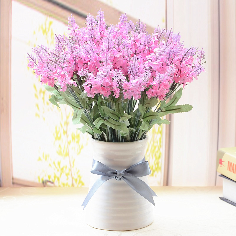 花瓶仿真盆景薰衣草礼赫粉色装饰盆栽花瓶花艺