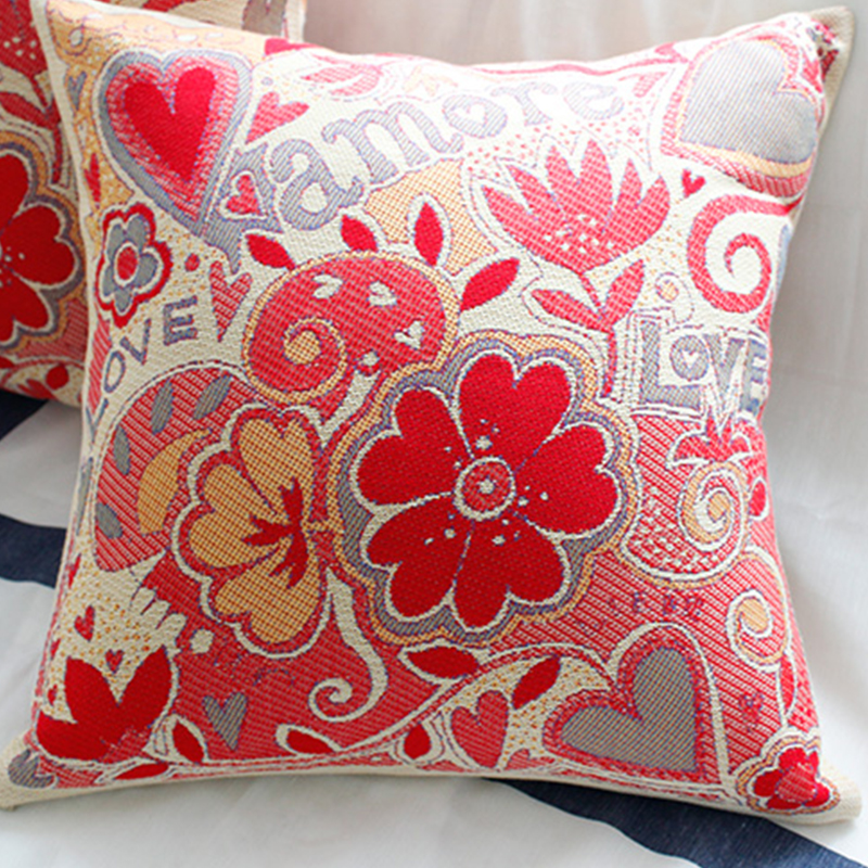 ekelund  瑞典纯棉抱枕 浪漫玫瑰客厅沙发靠垫办公腰枕喜庆婚庆节日