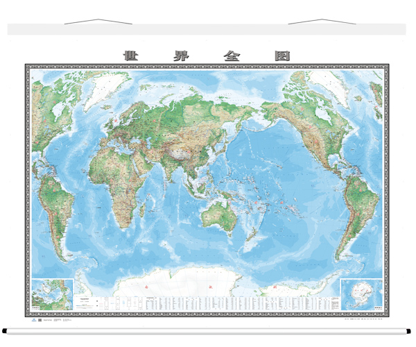 世界地图挂图（地形版 3米×2.2米 九全开专业挂图）