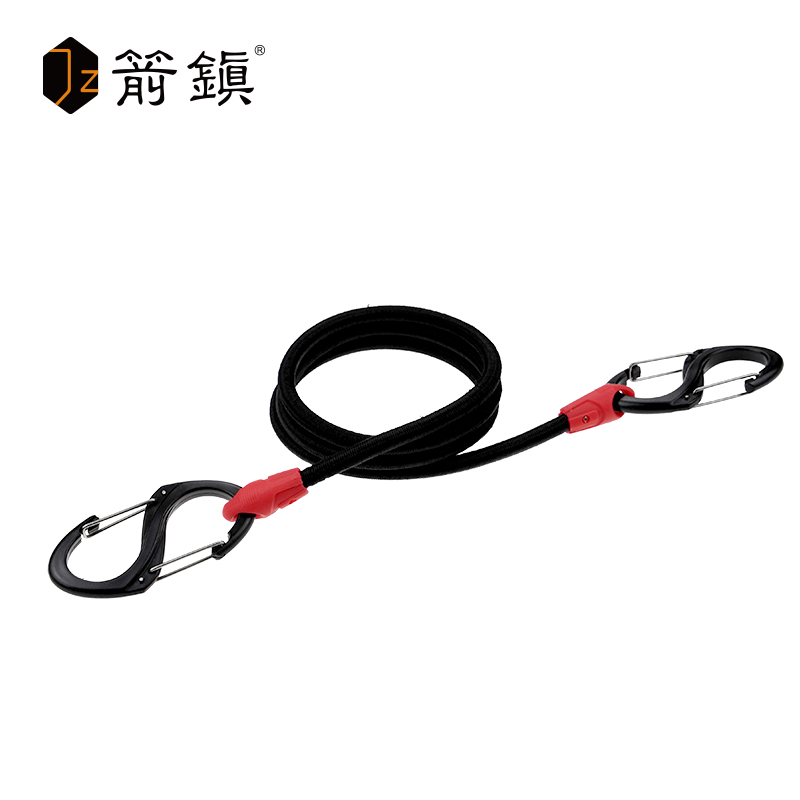 箭鎮（Jz） 子弹头高弹力固定绳自行车摩托车行李捆绑绳绑带户外野营配件 黑色 100CM 2根装