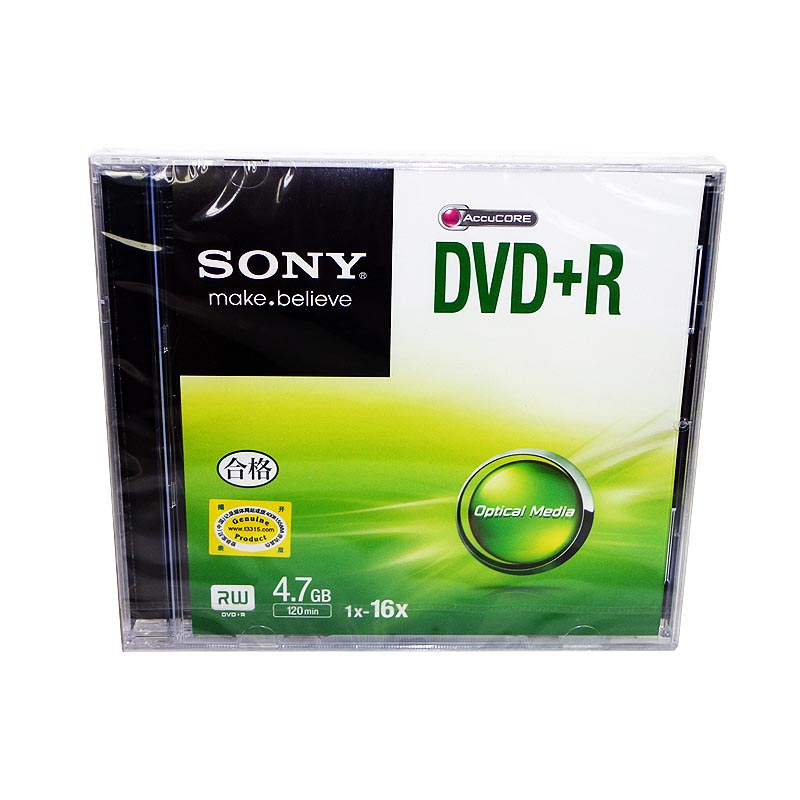 索尼SONY 原装行货 DVD+R 16速 刻录盘dvd光盘空白4.7g 单片盒装