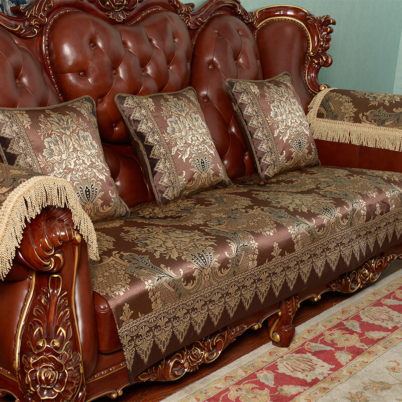 索菲娜 欧式皮沙发垫四季高档奢华沙发坐垫高级感防滑沙发垫子靠背巾 yyl海瑟薇-深情咖(含垂边15cm) 坐垫70*70cm一片 京东折扣/优惠券