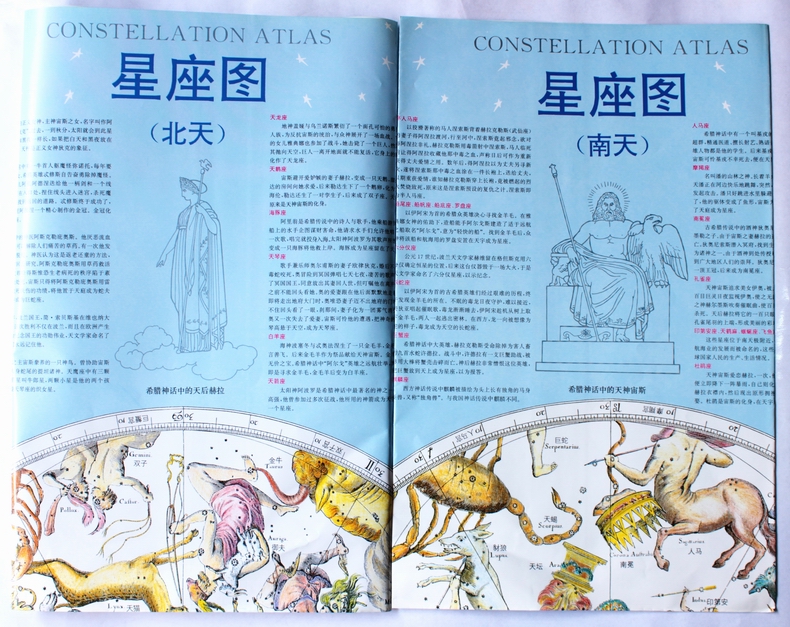 星座图(南天 北天)星座分布图 限量收藏版 一套2张