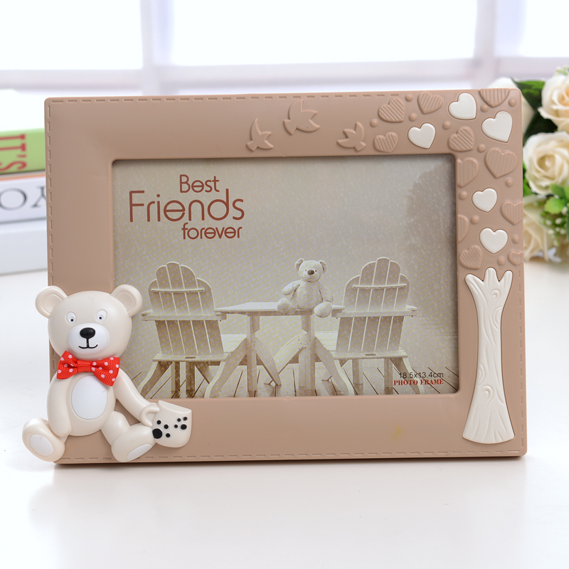 柯凡印象创意7寸可爱3d立体相框卡通小熊相框摆台七寸儿童像框宝宝