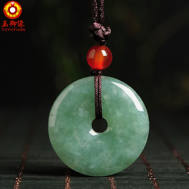 玉御缘   油青翡翠玉石平安扣吊坠翠玉玉石男女款宝宝玉佩挂件