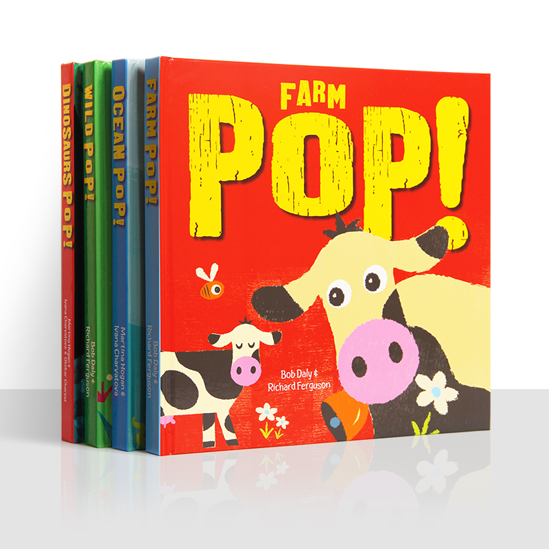 小达人/贝灵/爸妈网/小怪兽笔点读书POP动物立体书原版英文绘本幼儿童宝宝早教启蒙反义词4本套装