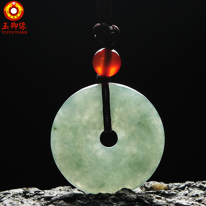 玉御缘   油青翡翠玉石平安扣吊坠翠玉玉石男女款宝宝玉佩挂件