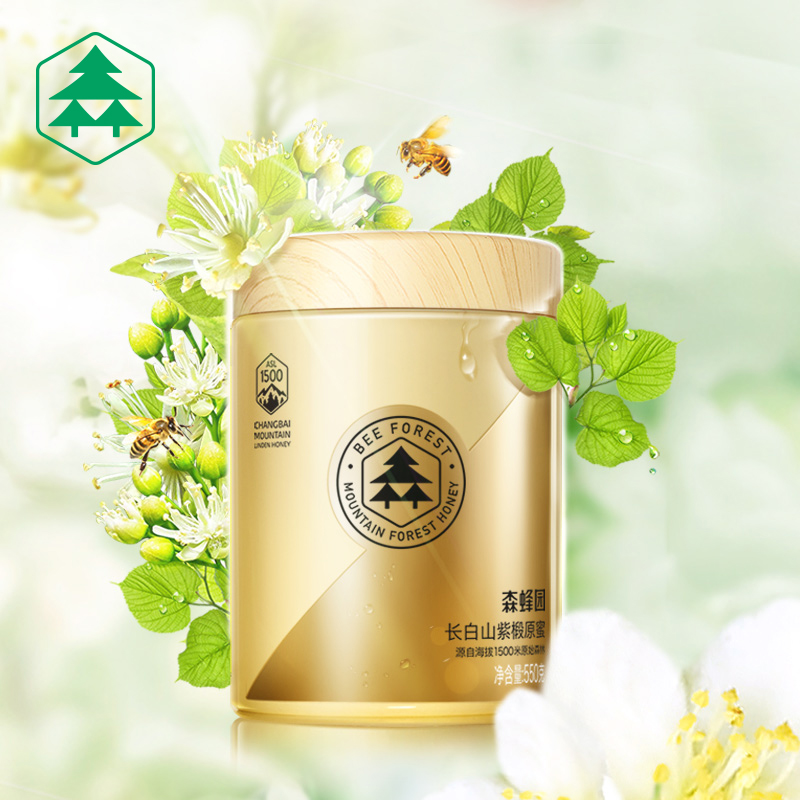 森蜂园 蜂蜜 高原长白山天然百年紫椴树原蜜550g