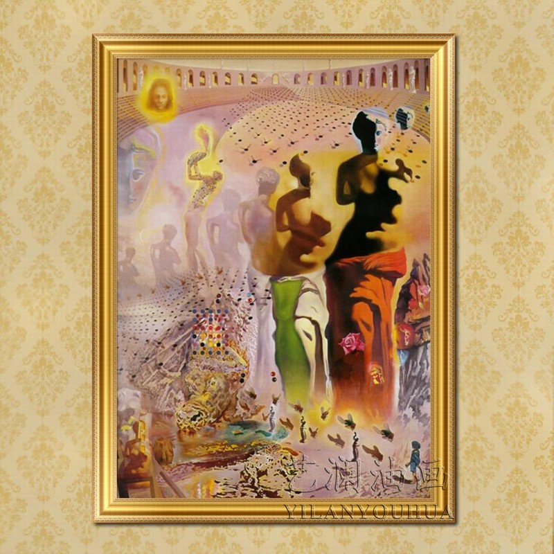艺澜油画超现实主义画派达利名画作品临摹定制 手绘抽象家居竖版构图