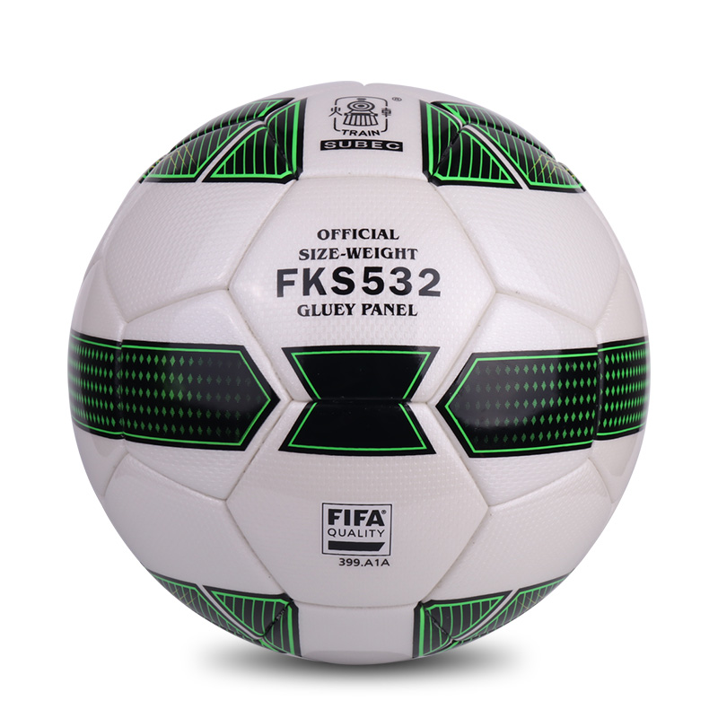 Train火车头 FIFA认证足球 PU折边胶粘 标准5号比赛足球 火车FKS532 2A绿色