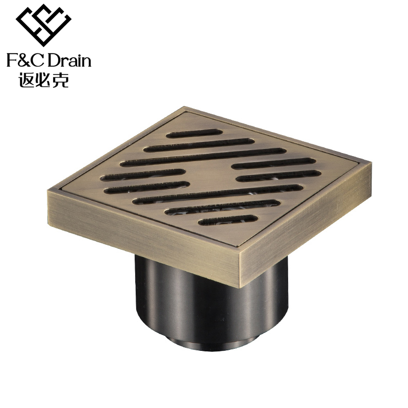 返必克地漏全铜防臭方形地漏防虫防返水卫生间淋浴阳台地漏铜芯75管