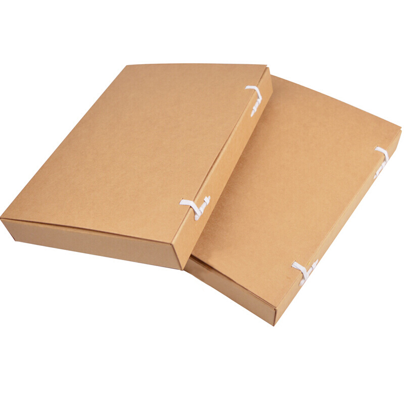 a3牛皮纸档案盒 纸质文件盒档案盒 收纳盒档案盒 加厚款牛皮文件盒