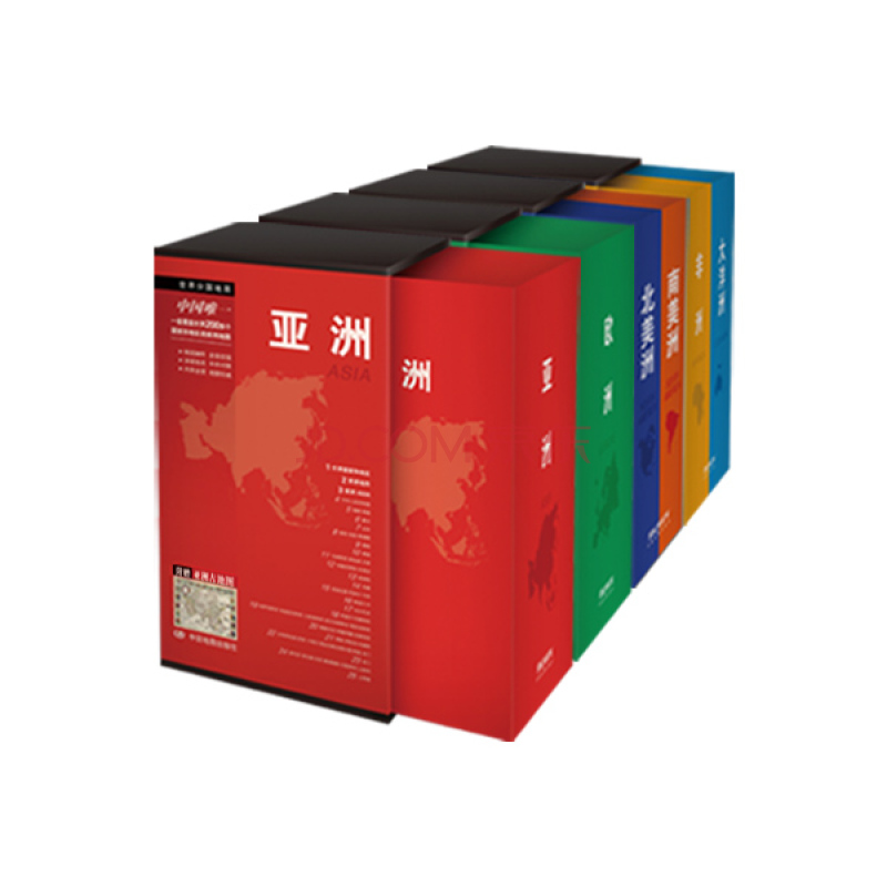 世界分国地图套装4盒 欧洲地图 非洲大洋洲地图 亚洲地图 北美洲南美洲地图畅游欧洲
